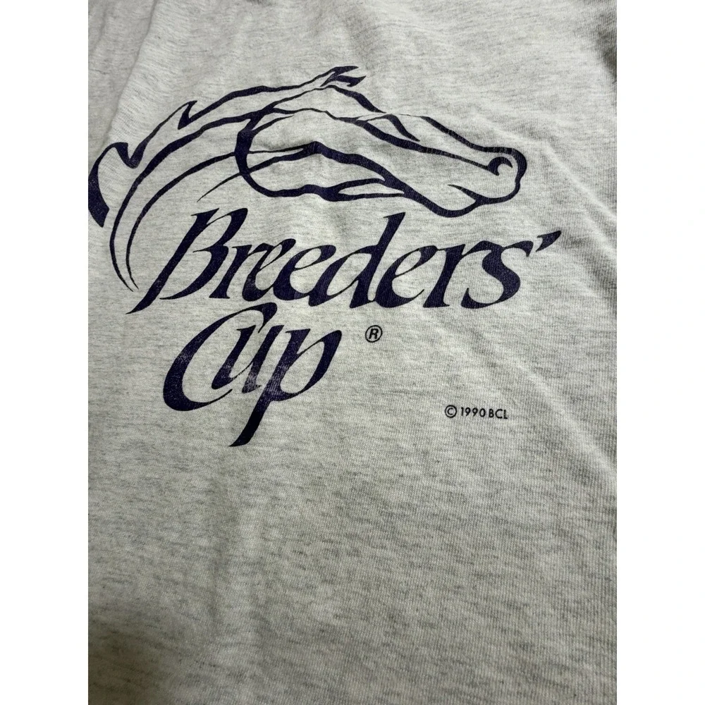 Vintage 1990 Single Stitch Made In USA Fruit Of Loom TShirt Breeders Cup Size XL